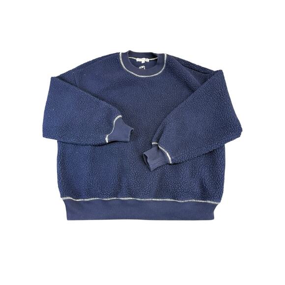 J.W. Anderson Uniqlo Japan Blue Fleece Pullover Sweatshirt Women’s XL Cozy - Picture 1 of 9